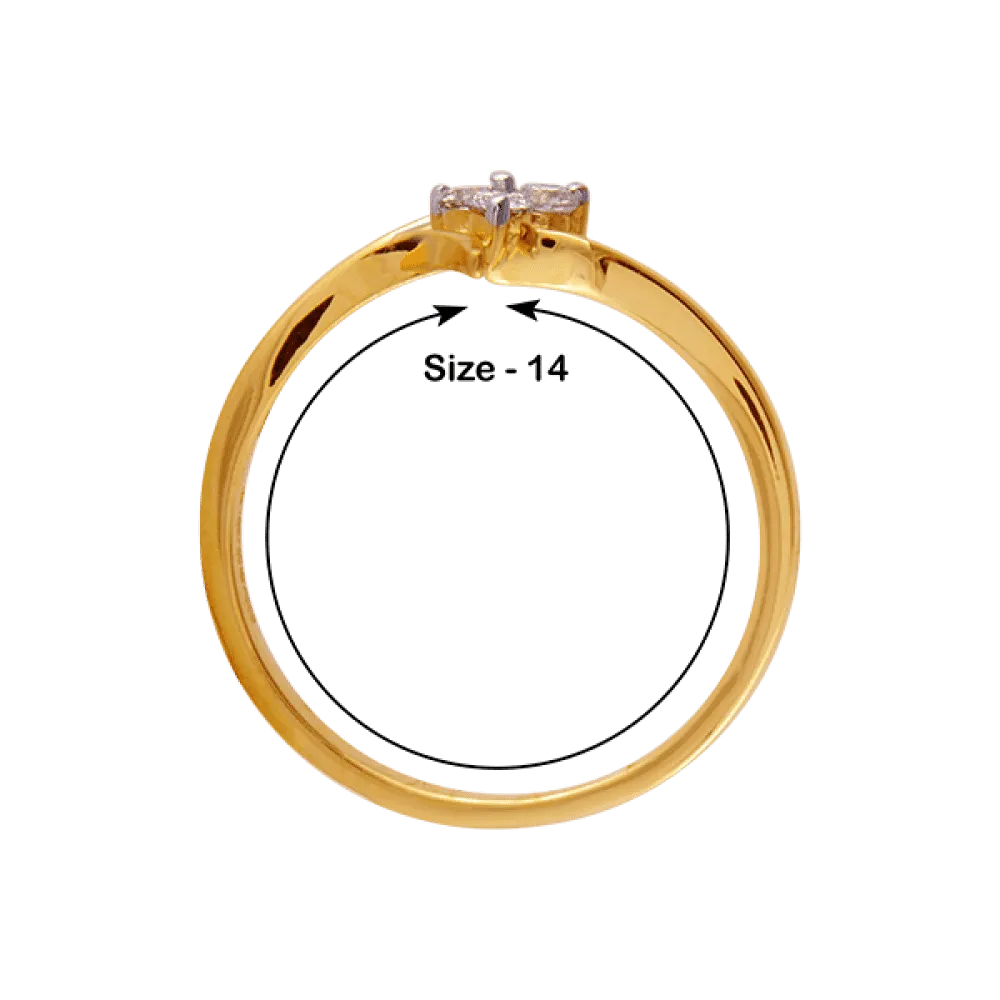 18KT (750) Yellow Gold And Diamond Ring For Women