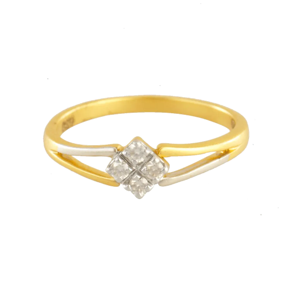 18KT (750) Yellow Gold And Diamond Ring For Women