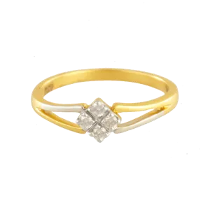 18KT (750) Yellow Gold And Diamond Ring For Women