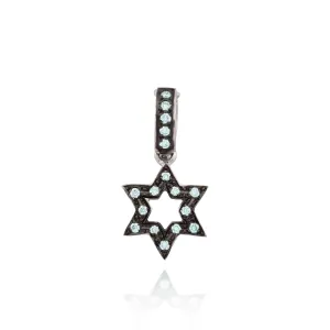 18kt Gold Pav?? Diamond Jewish Star Charm
