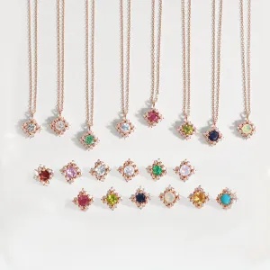 [39% OFF] 925 Silver Lobert Birthstone Necklace & Earrings Set