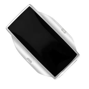 9ct White Gold Whitby Jet King's Coronation Hallmark Large Oblong Ring D