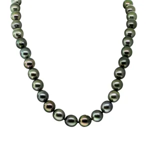 9ct Yellow Gold Tahitian Black Pearl Strand