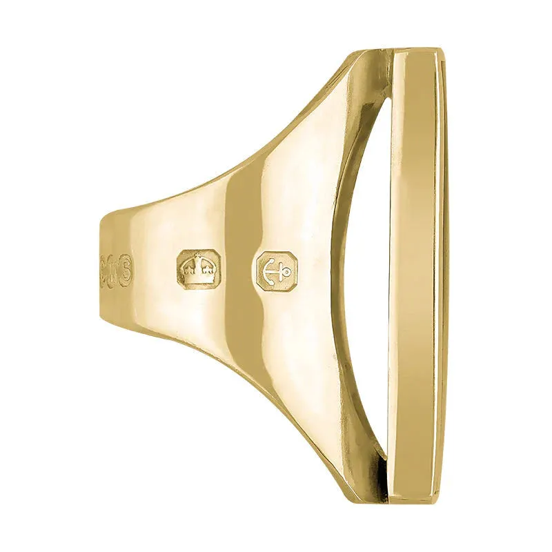 9ct Yellow Gold Turquoise King's Coronation Hallmark Large Square Ring D