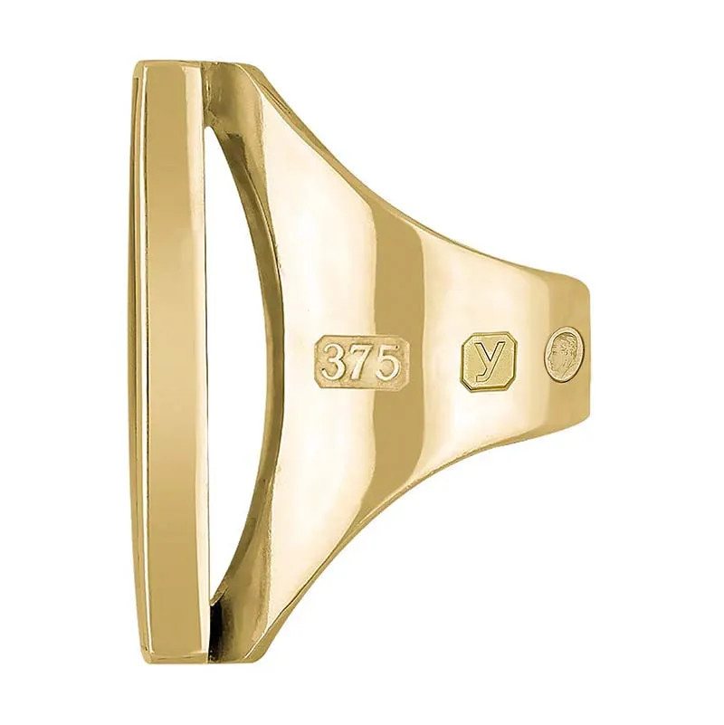 9ct Yellow Gold Turquoise King's Coronation Hallmark Large Square Ring D