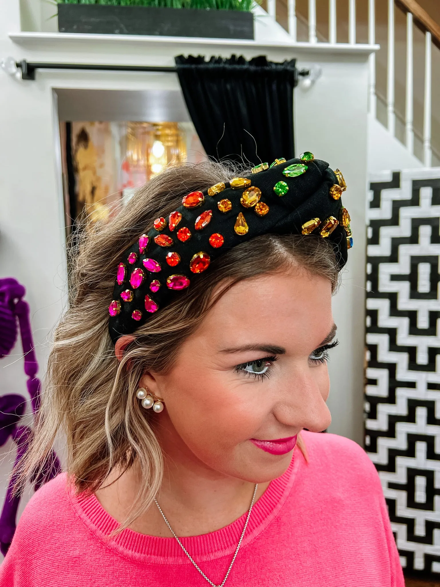 Adult's Black Rainbow Gradient Headband