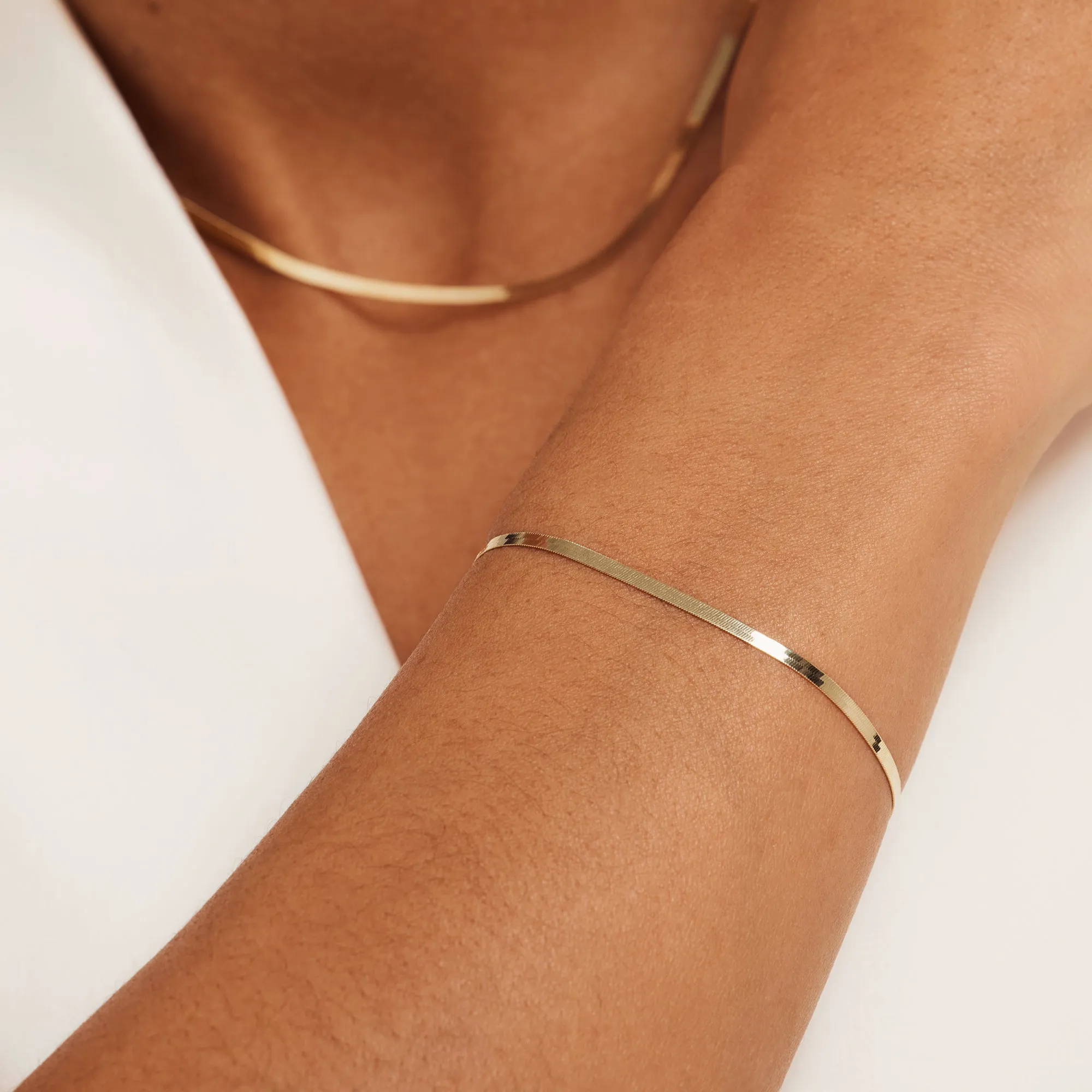 Aidee Leontine 14 karat gold snake bracelet