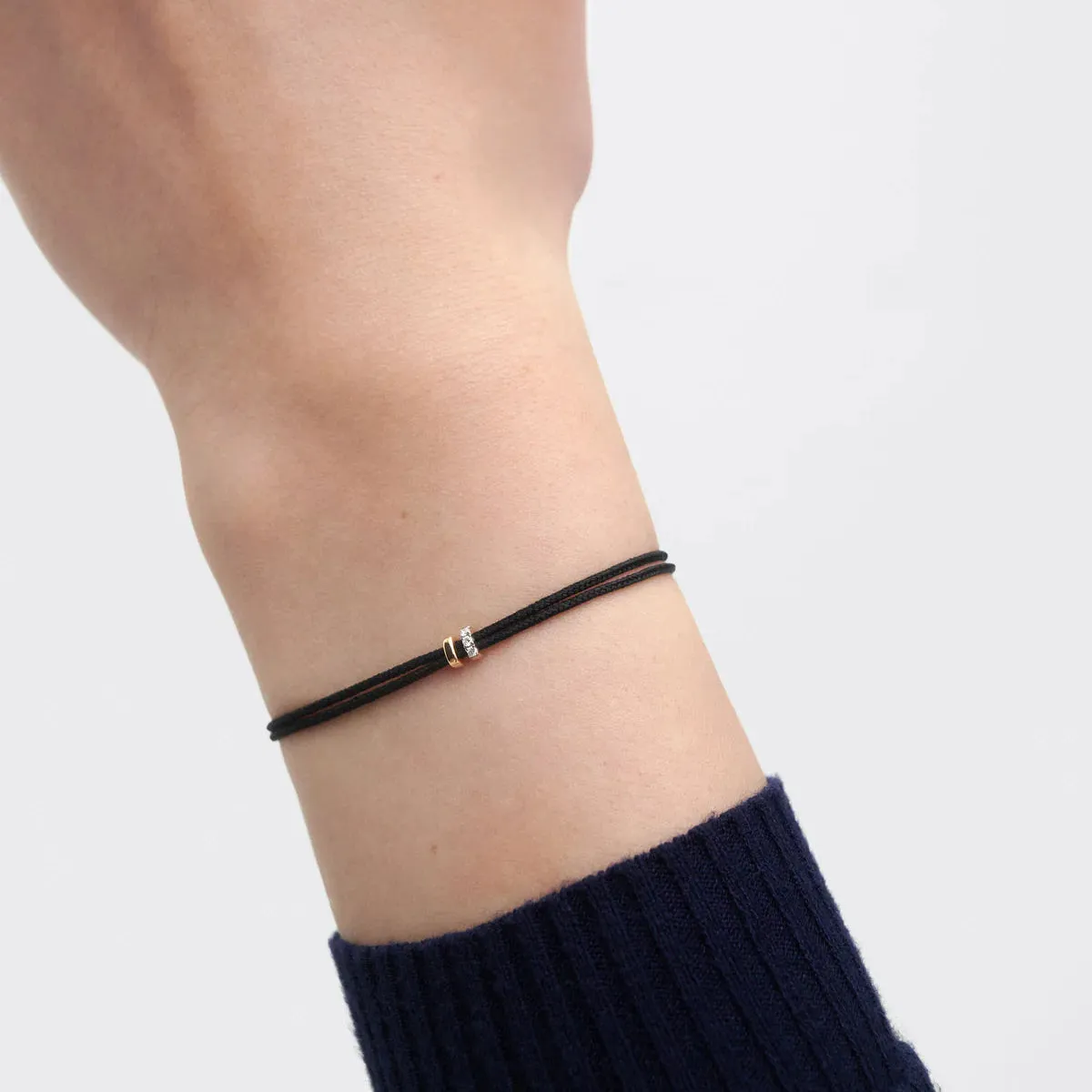Amy Diamond Cord Bracelet, Black