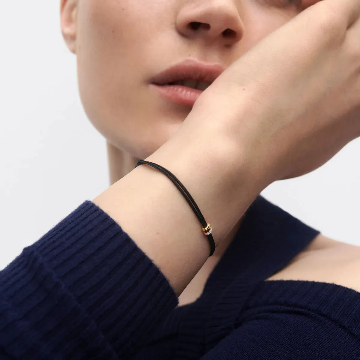 Amy Diamond Cord Bracelet, Black