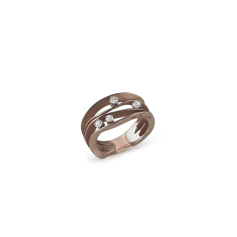 Annamaria Cammilli 18ct Brown Chocolate Gold 0.27ct Diamond Dune Series Ring