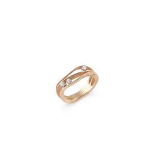 Annamaria Cammilli 18ct Orange Apricot Gold 0.19ct Diamond Dune Series Ring