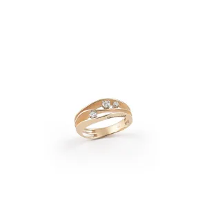 Annamaria Cammilli 18ct Orange Apricot Gold 0.19ct Diamond Dune Series Ring