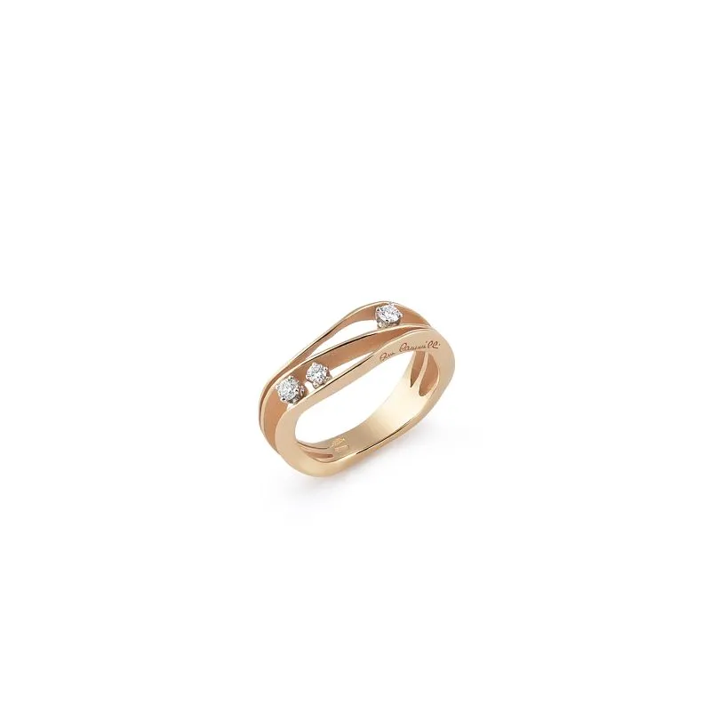 Annamaria Cammilli 18ct Orange Apricot Gold 0.19ct Diamond Dune Series Ring
