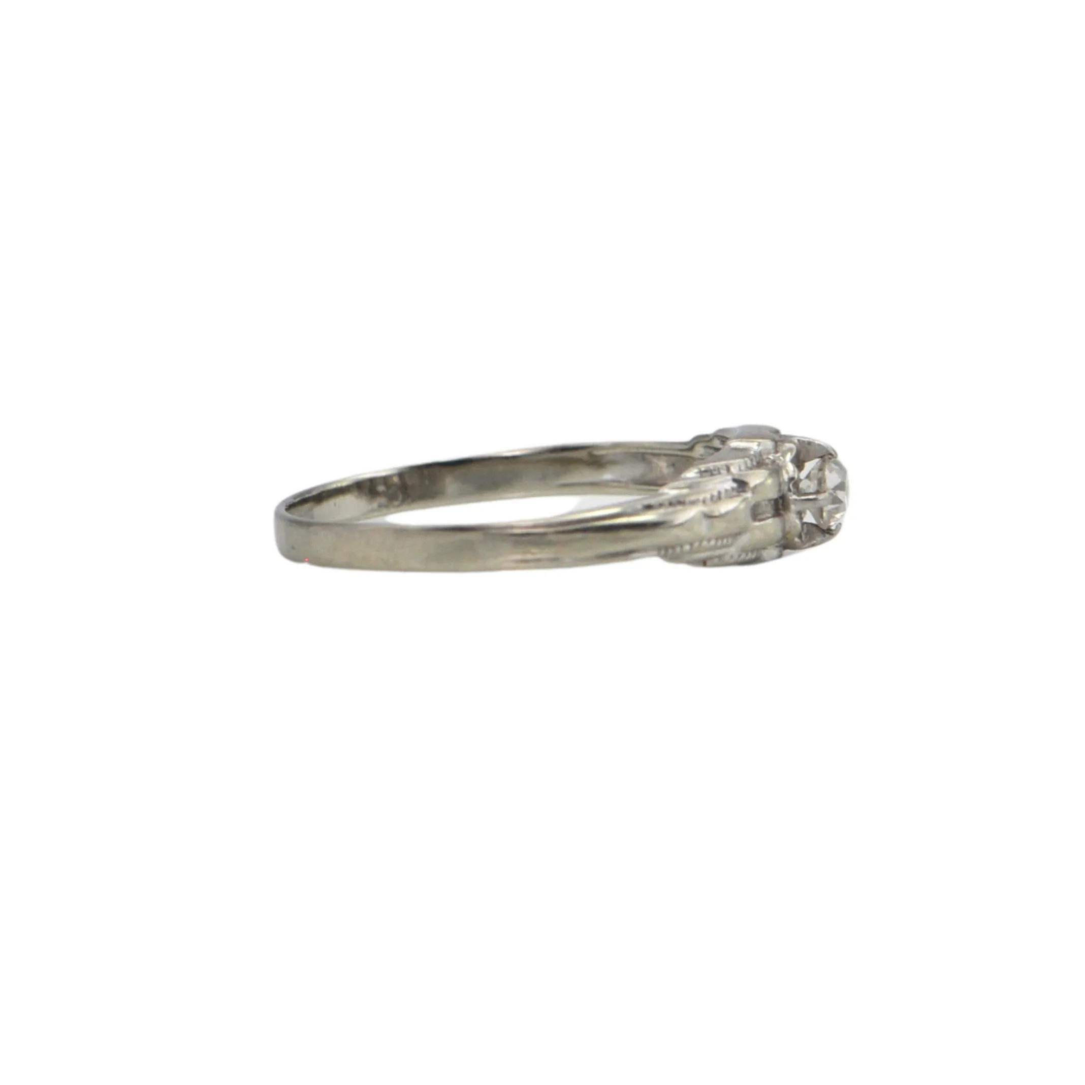 Antique Old European Cut Diamond Solitaire 18k Gold Ring C.1900