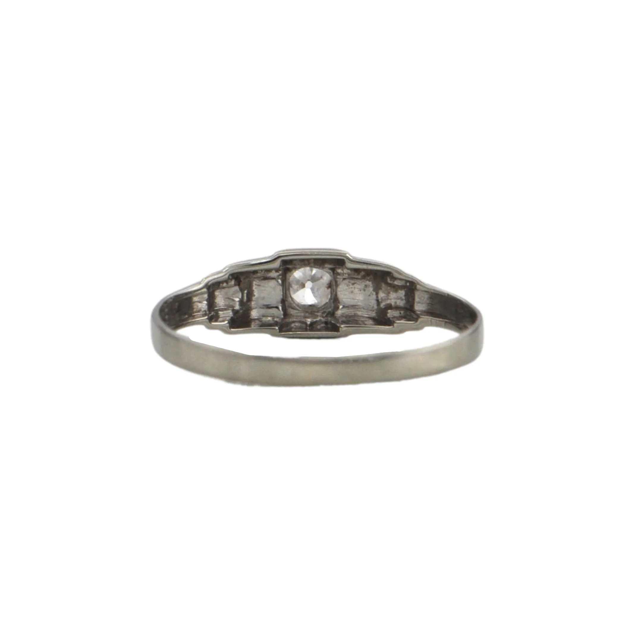 Antique Old European Cut Diamond Solitaire 18k Gold Ring C.1900