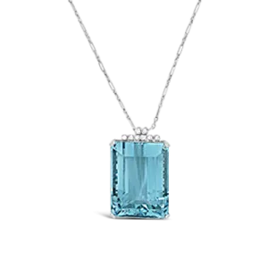 Aquamarine & Diamond Pendant