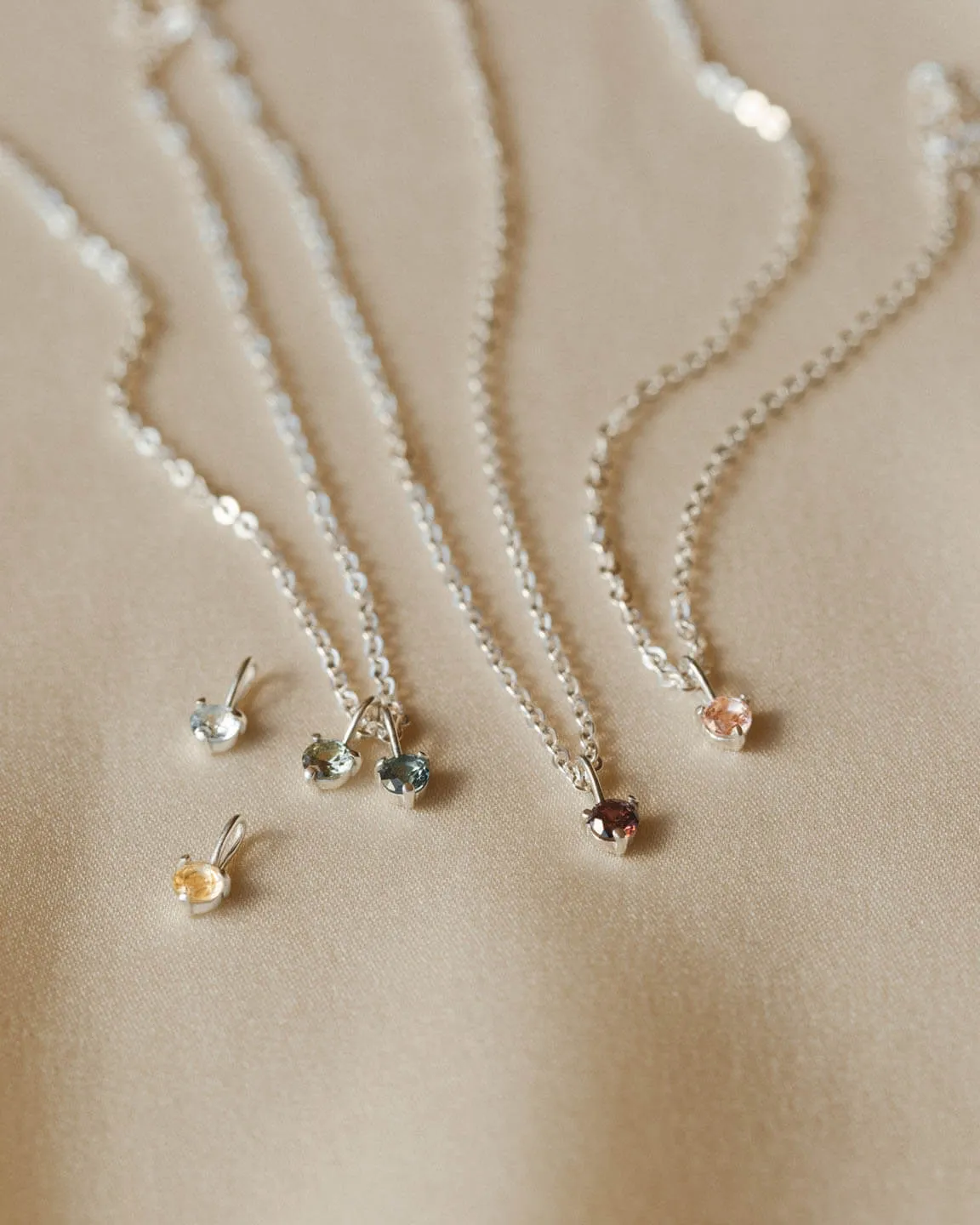 Aura Birthstone Charm Necklace