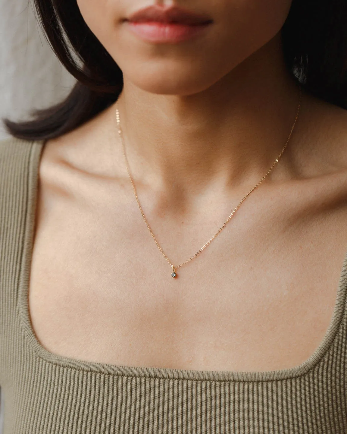 Aura Birthstone Charm Necklace