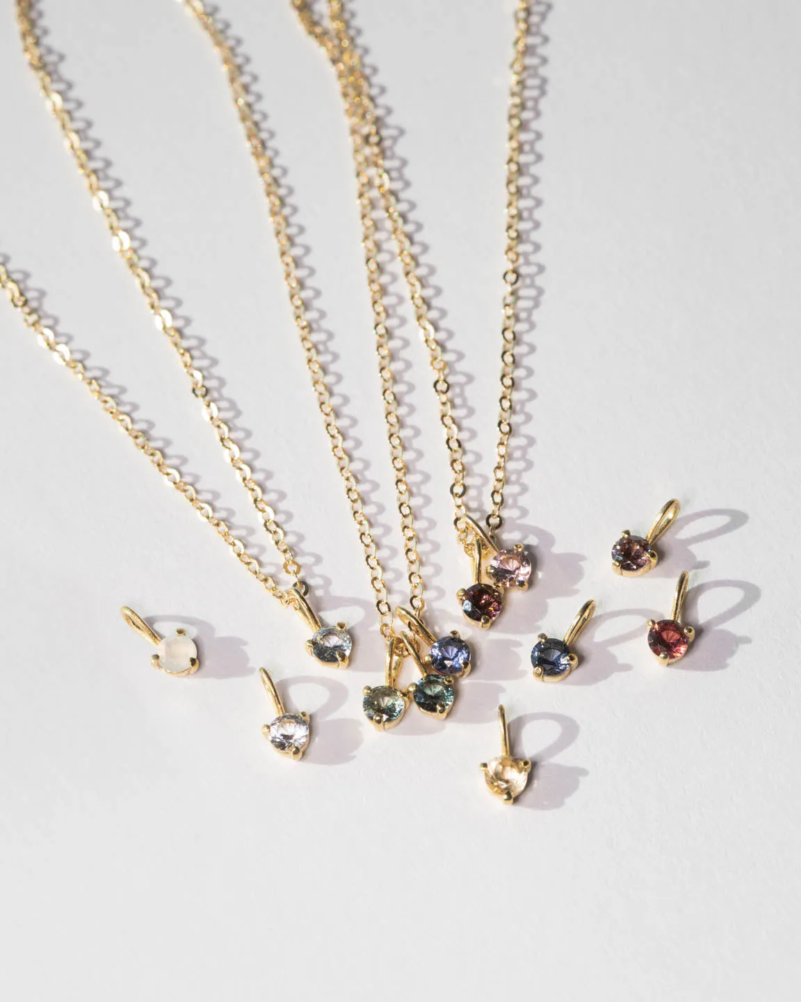 Aura Birthstone Charm Necklace