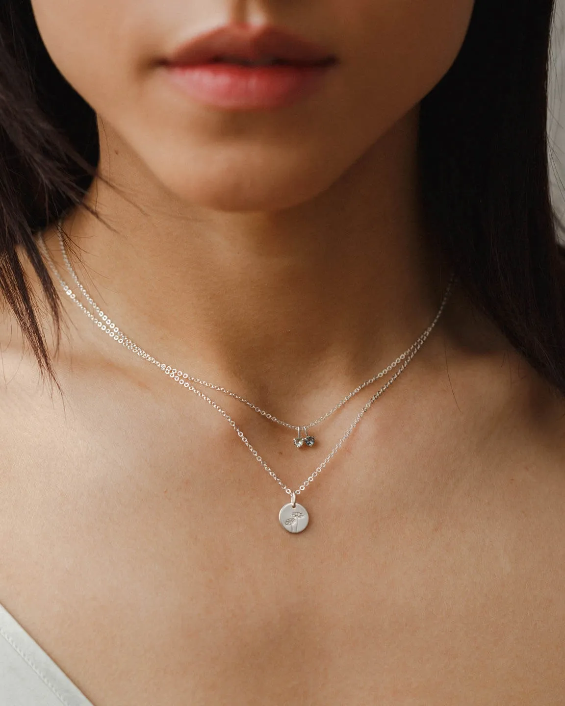 Aura Birthstone Charm Necklace