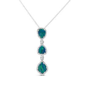 Black Opal & Diamond Pendant