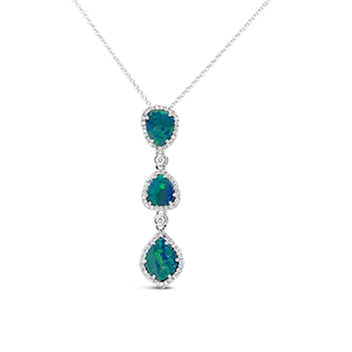 Black Opal & Diamond Pendant