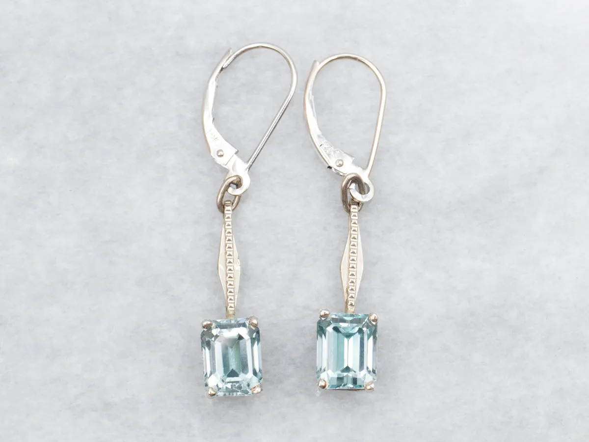 Blue Zircon Drop Earrings