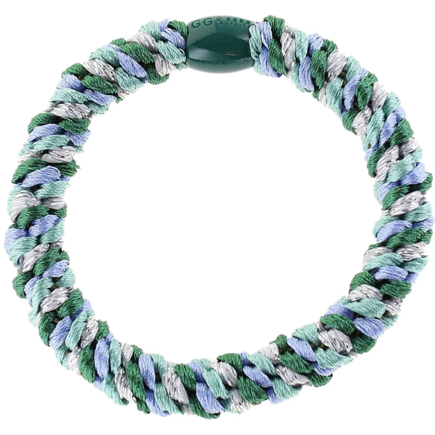 Bow's by St?r Braided Hair Elastic - Multi Blue/Green/Grey Glitter 6-pack