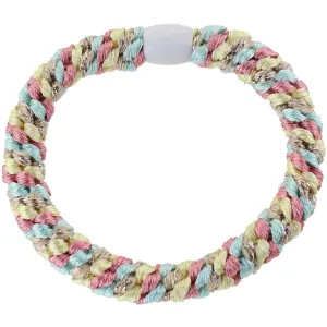 Bow's by St?r Braided Hair Elastic - Multi Light Blue/Pink/Beige Glitter 6-pack