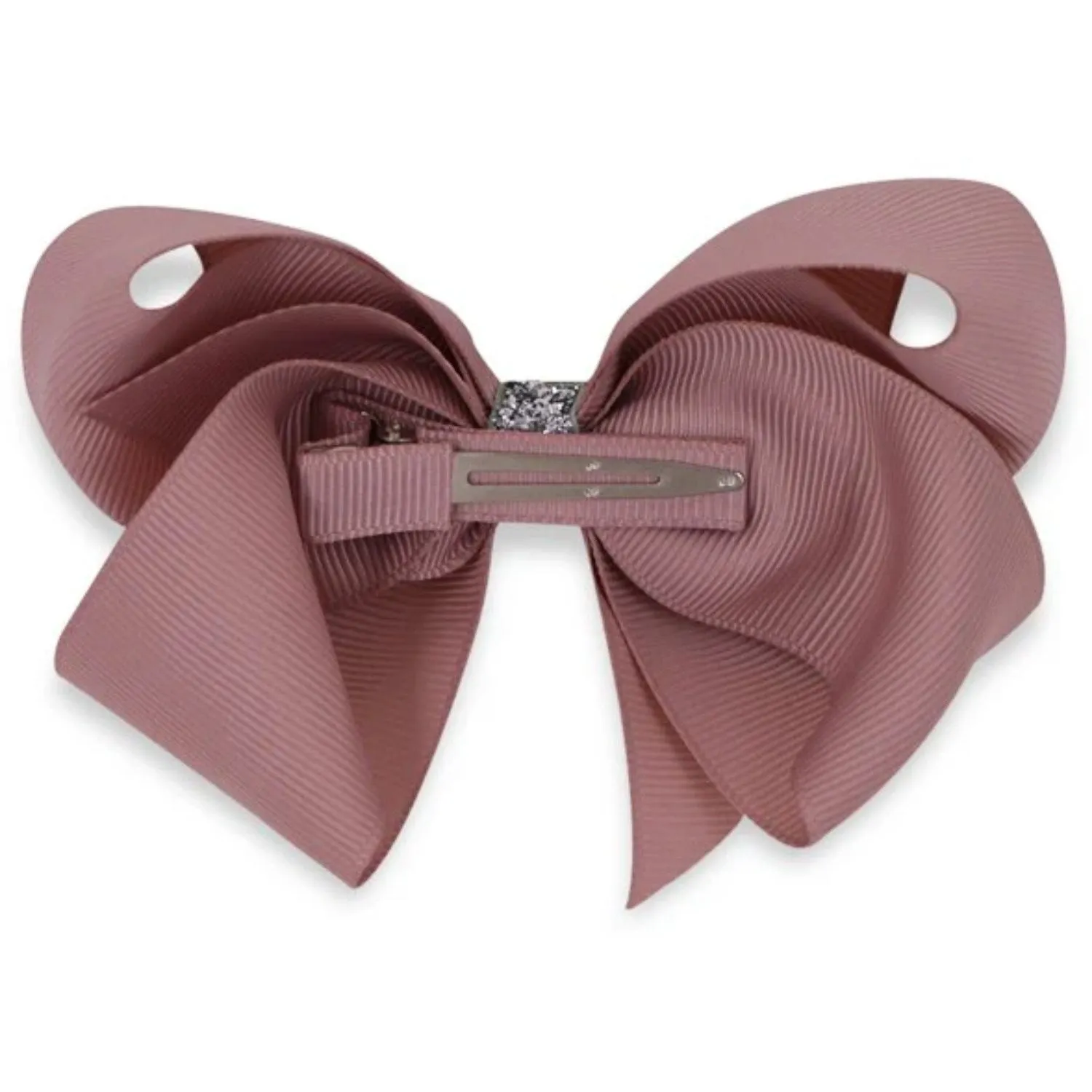 Bow's by St?r Classic Bow - Antique Rose/Silver Glitter - 10 cm