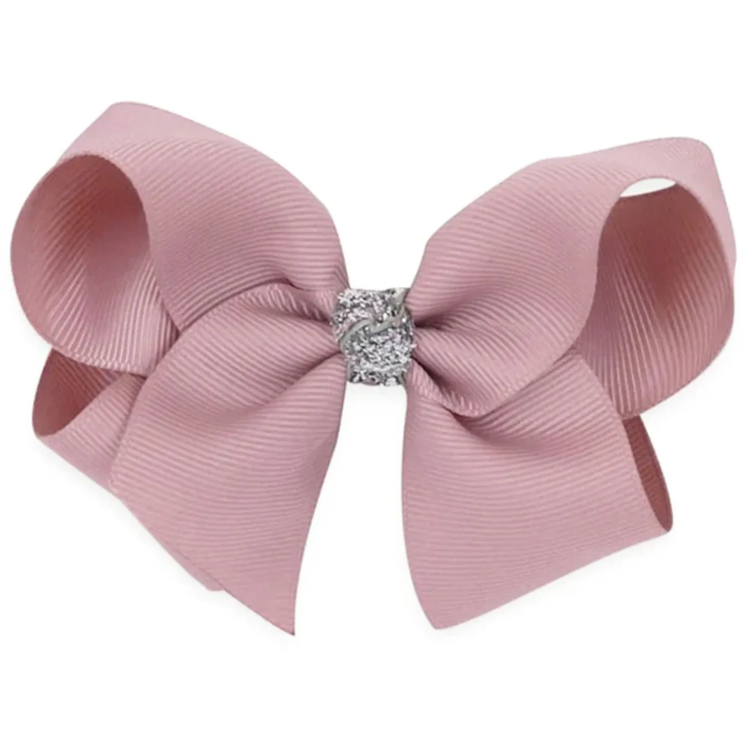 Bow's by St?r Classic Bow - Antique Rose/Silver Glitter - 10 cm