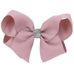Bow's by St?r Classic Bow - Antique Rose/Silver Glitter - 10 cm