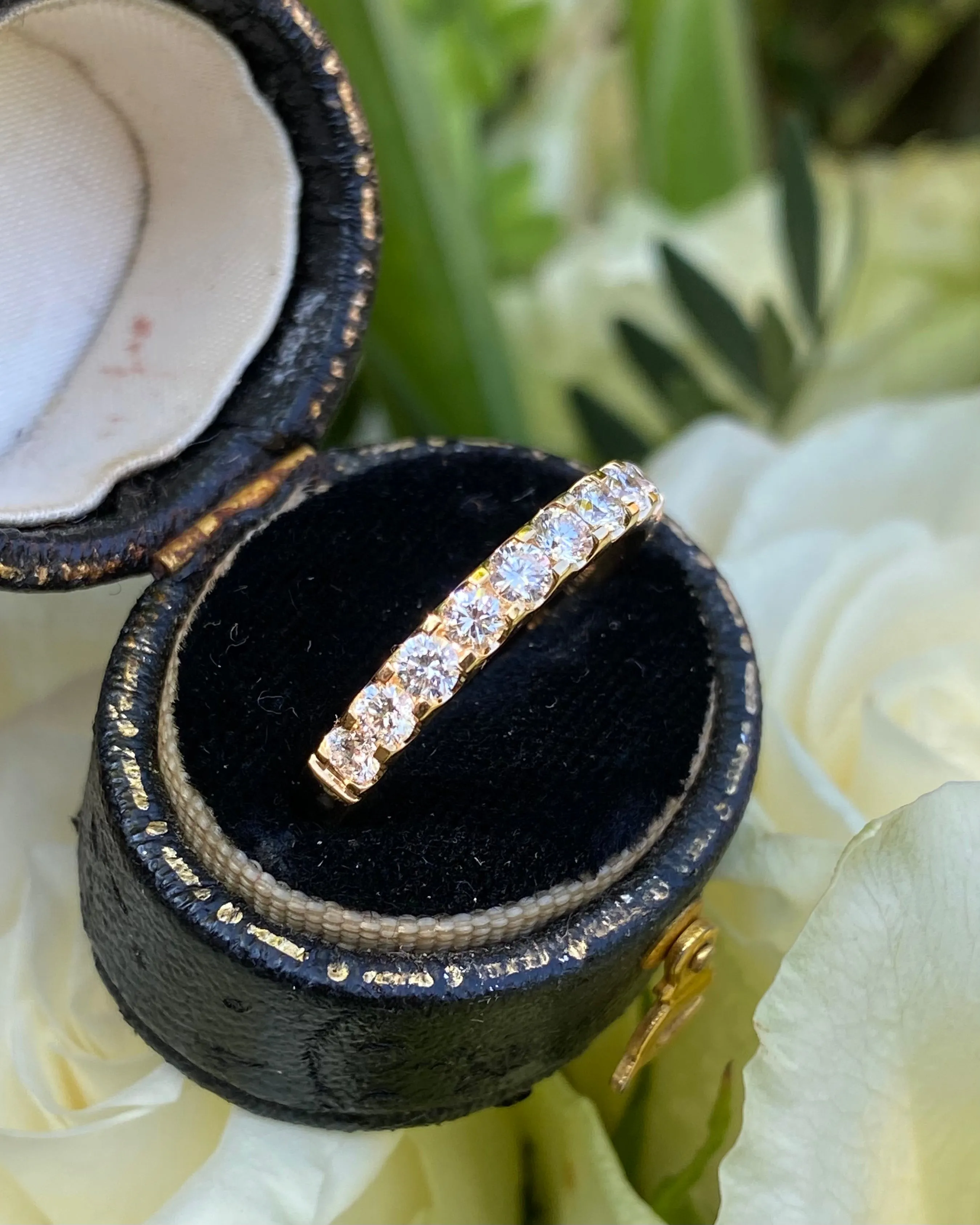 Brilliant Cut Diamond Half Eternity Ring 18ct Yellow Gold 0.71ct