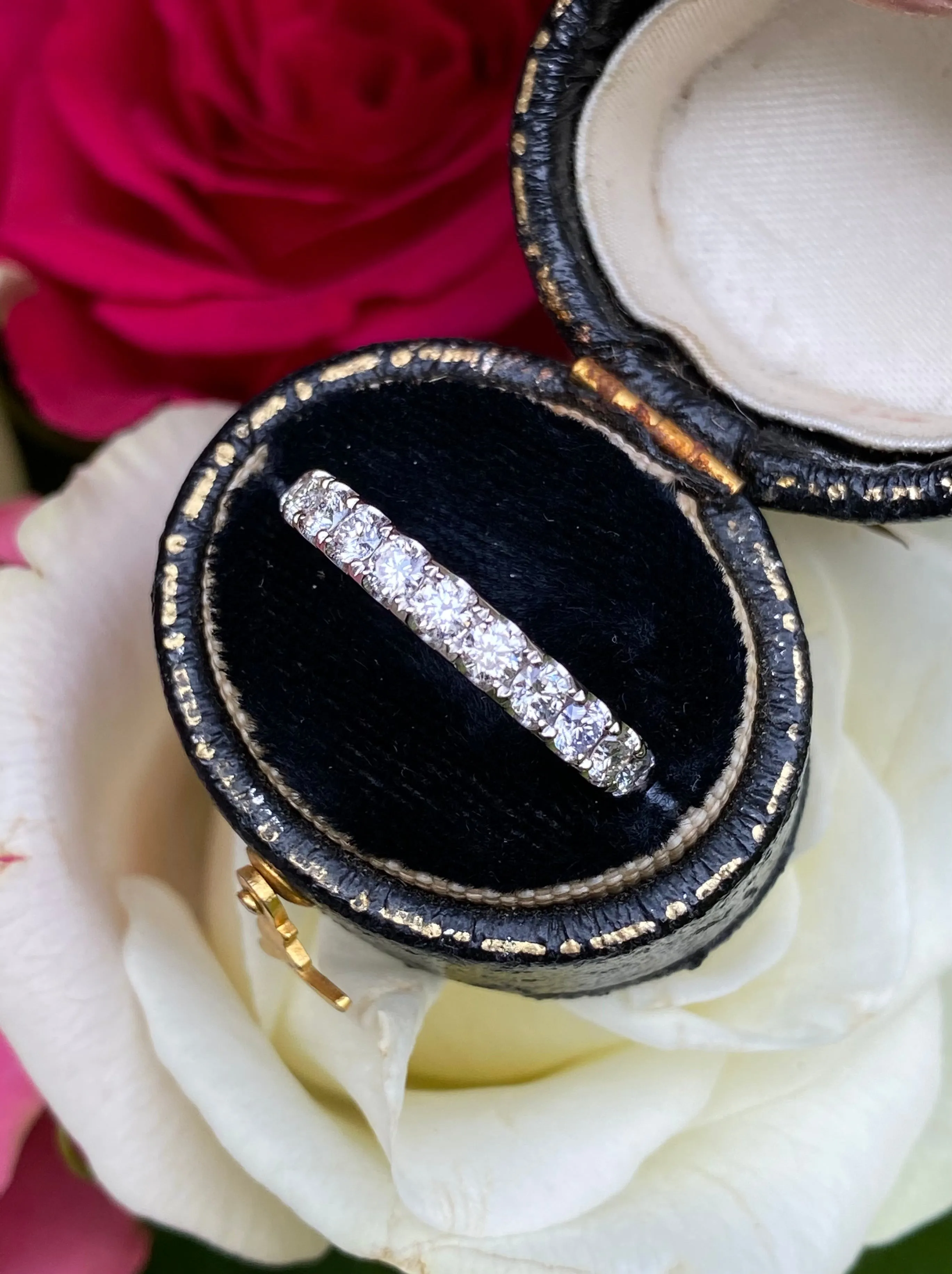 Brilliant Cut Diamond Half Eternity Ring Platinum 0.68ct
