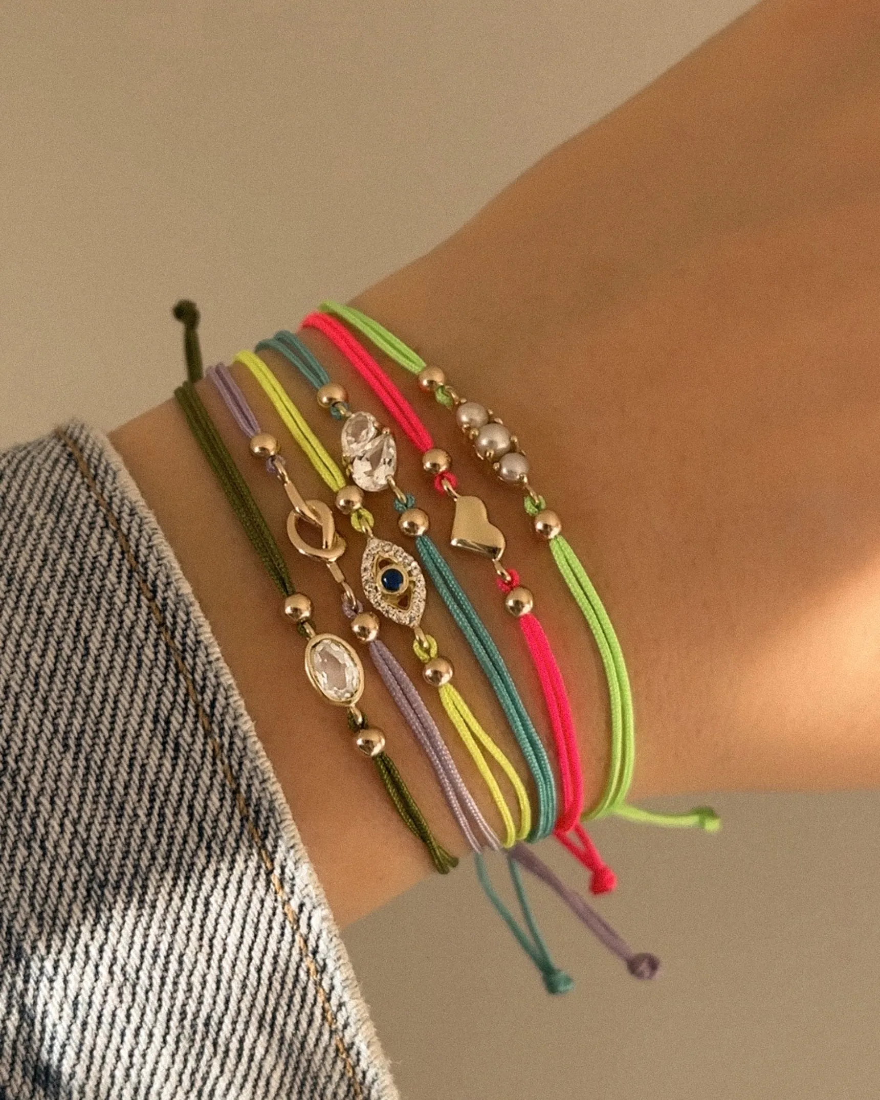 Colored Cord Evil Eye Bracelet