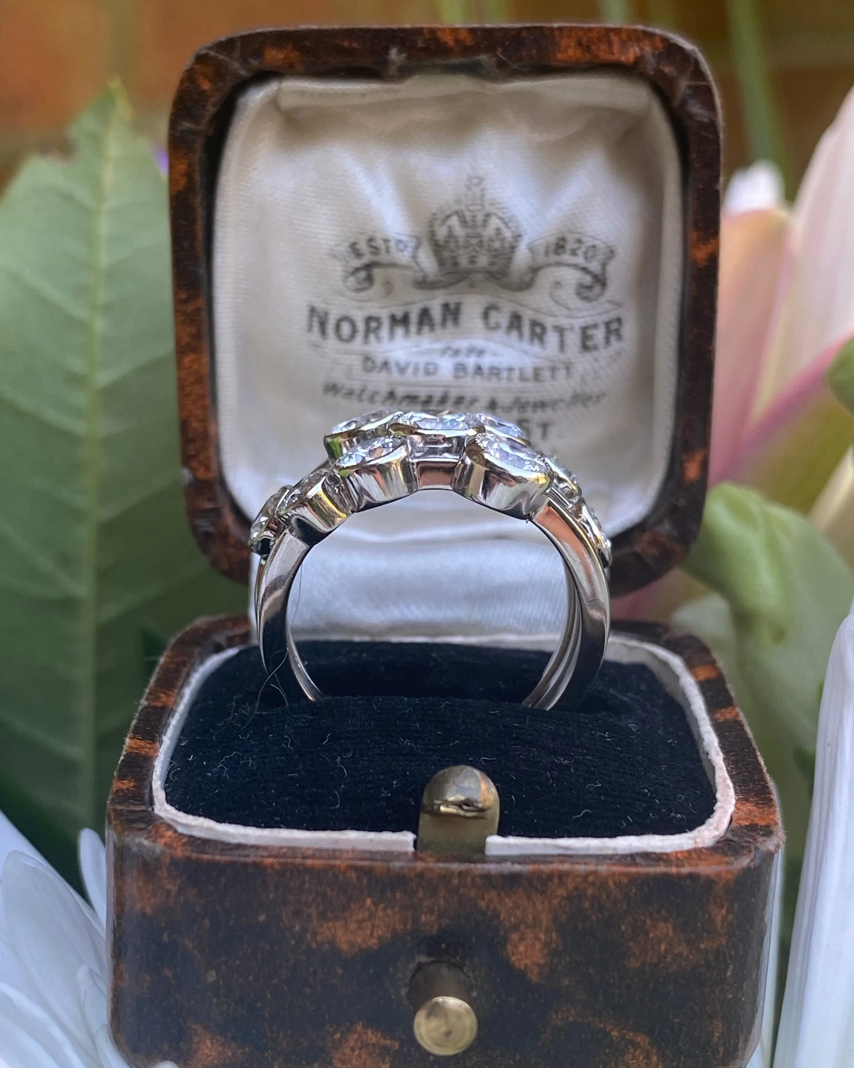 Contemporary Style Diamond Platinum Dress Ring 2.80ct