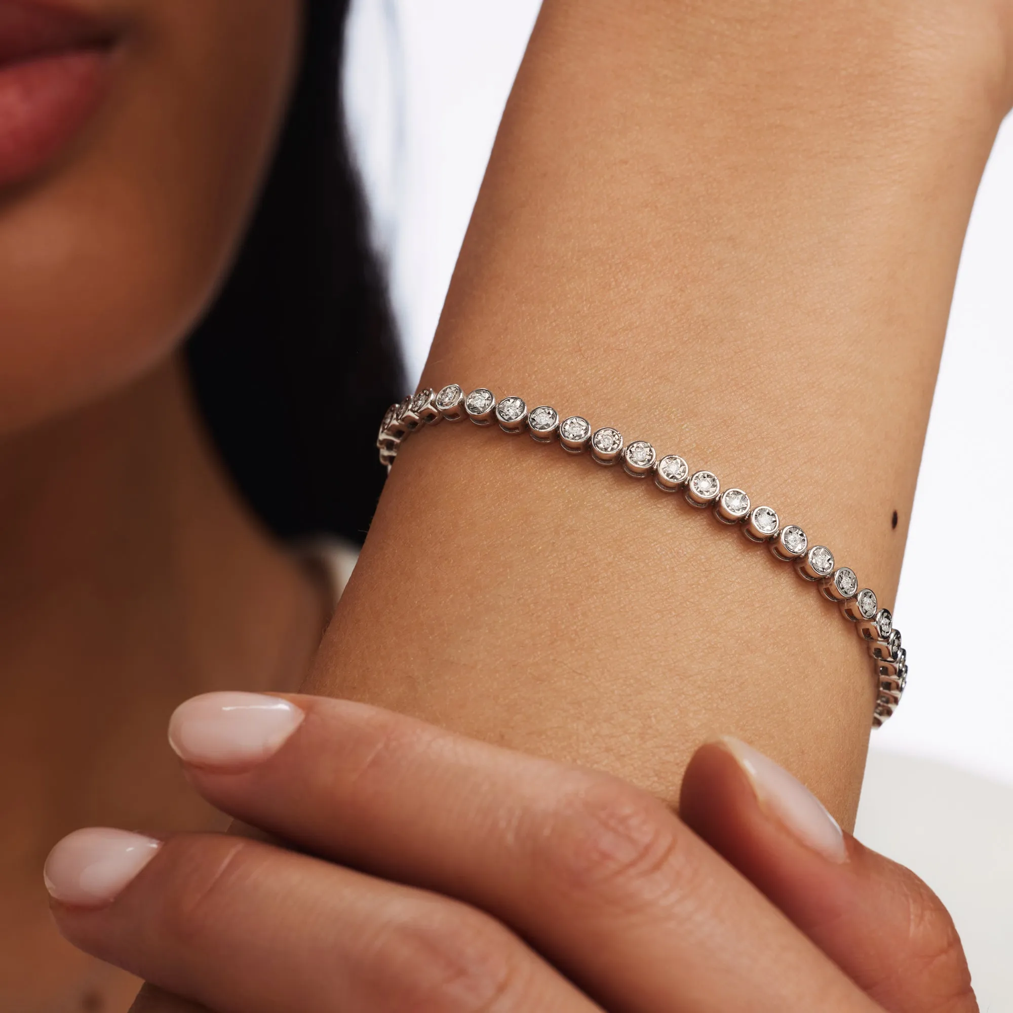De la Paix Alfie 14 karat white gold bracelet with diamond 0.36 ct