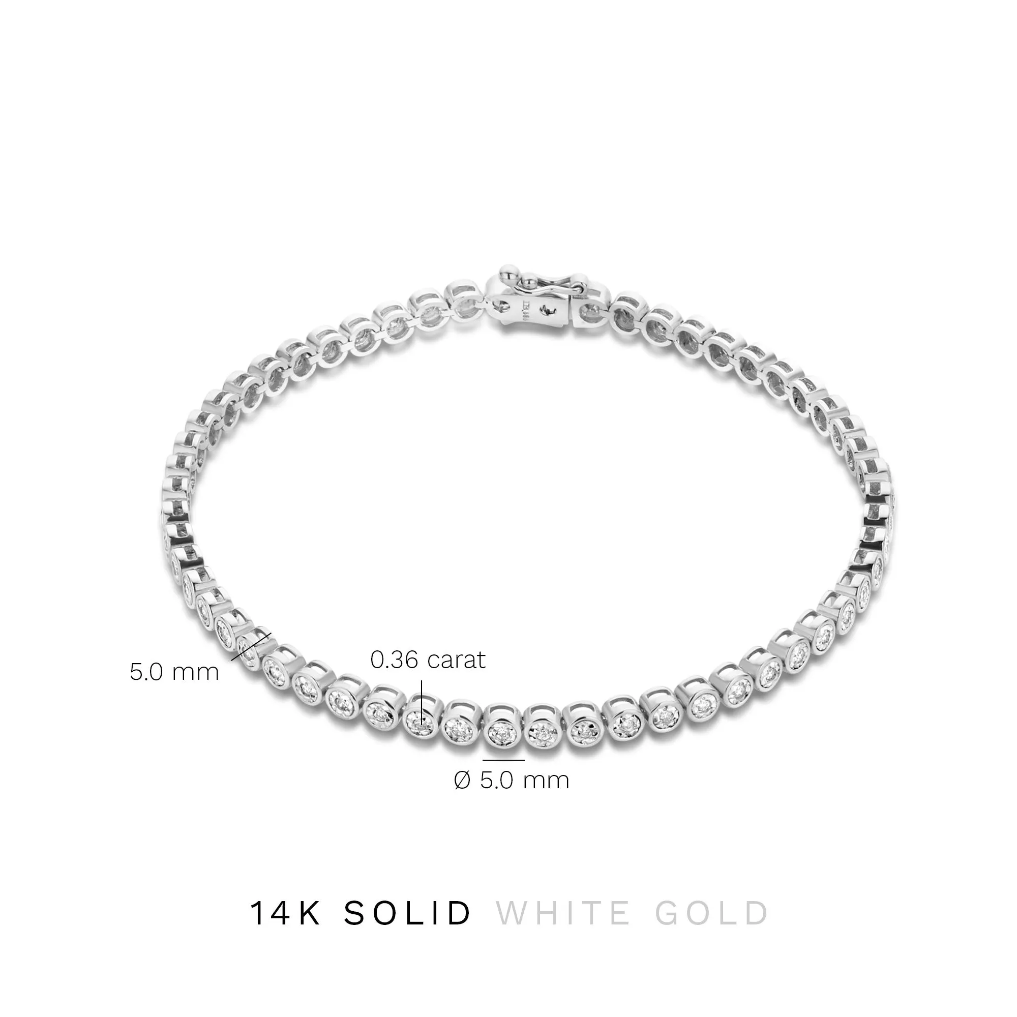 De la Paix Alfie 14 karat white gold bracelet with diamond 0.36 ct