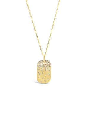 Diamond Dog Tag Style Pendant
