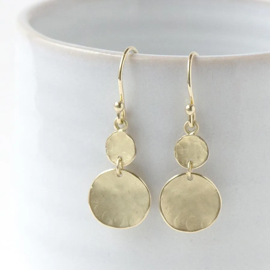 Double Hammered Disc Earrings