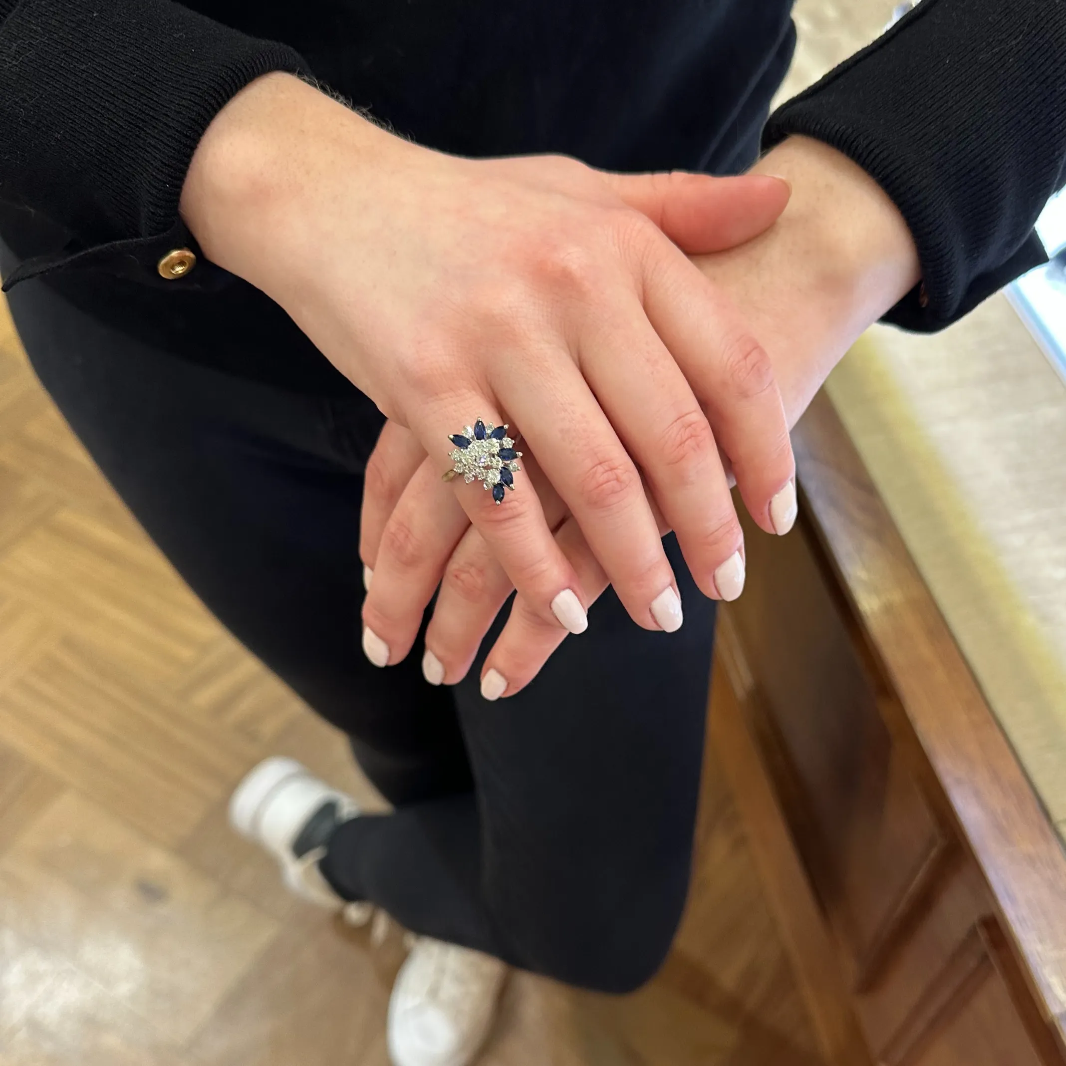 Estate Birks Sapphire and Diamond 14K Gold Ring