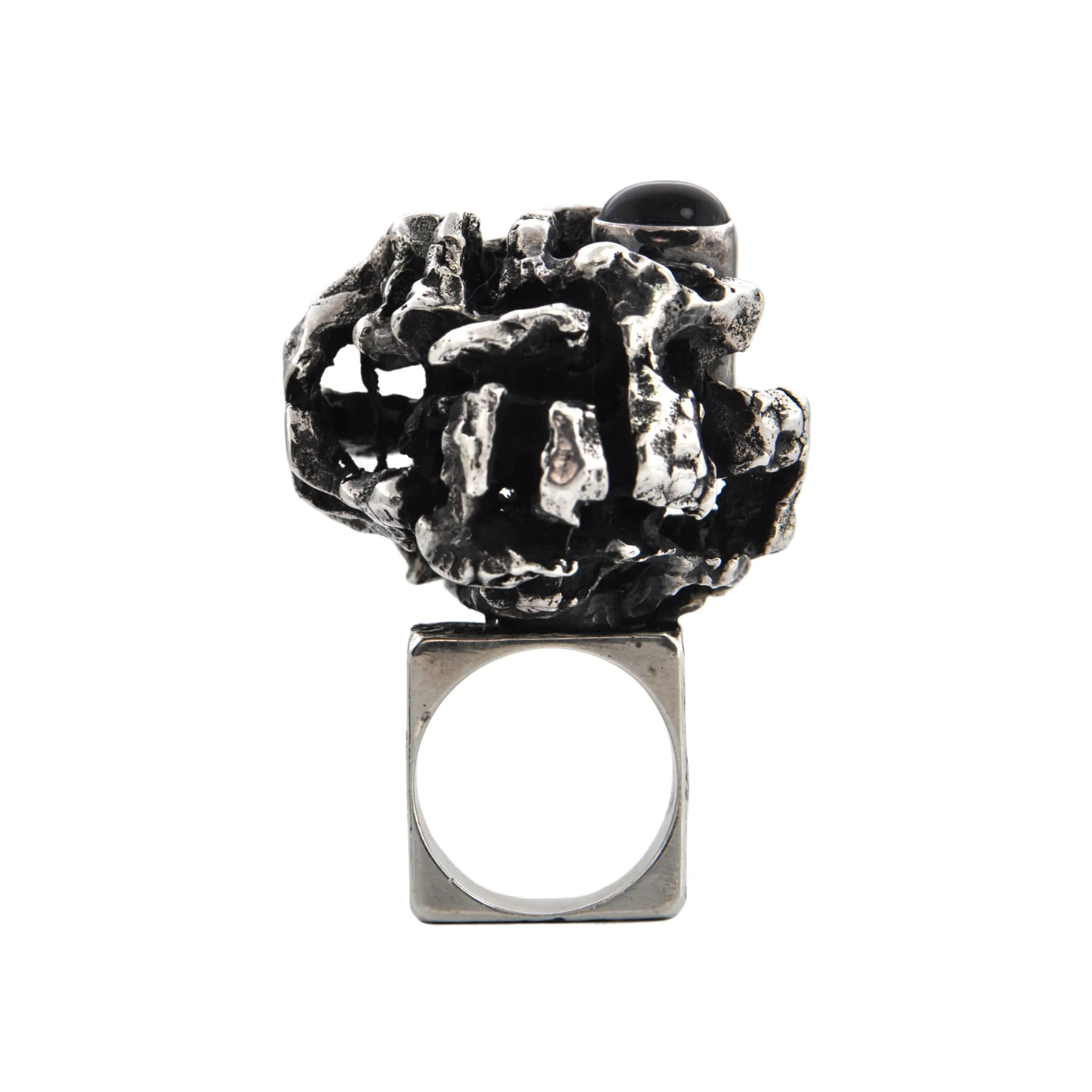 Estate Signed Walter Schluep Brutalist Style Sterling Silver Ring
