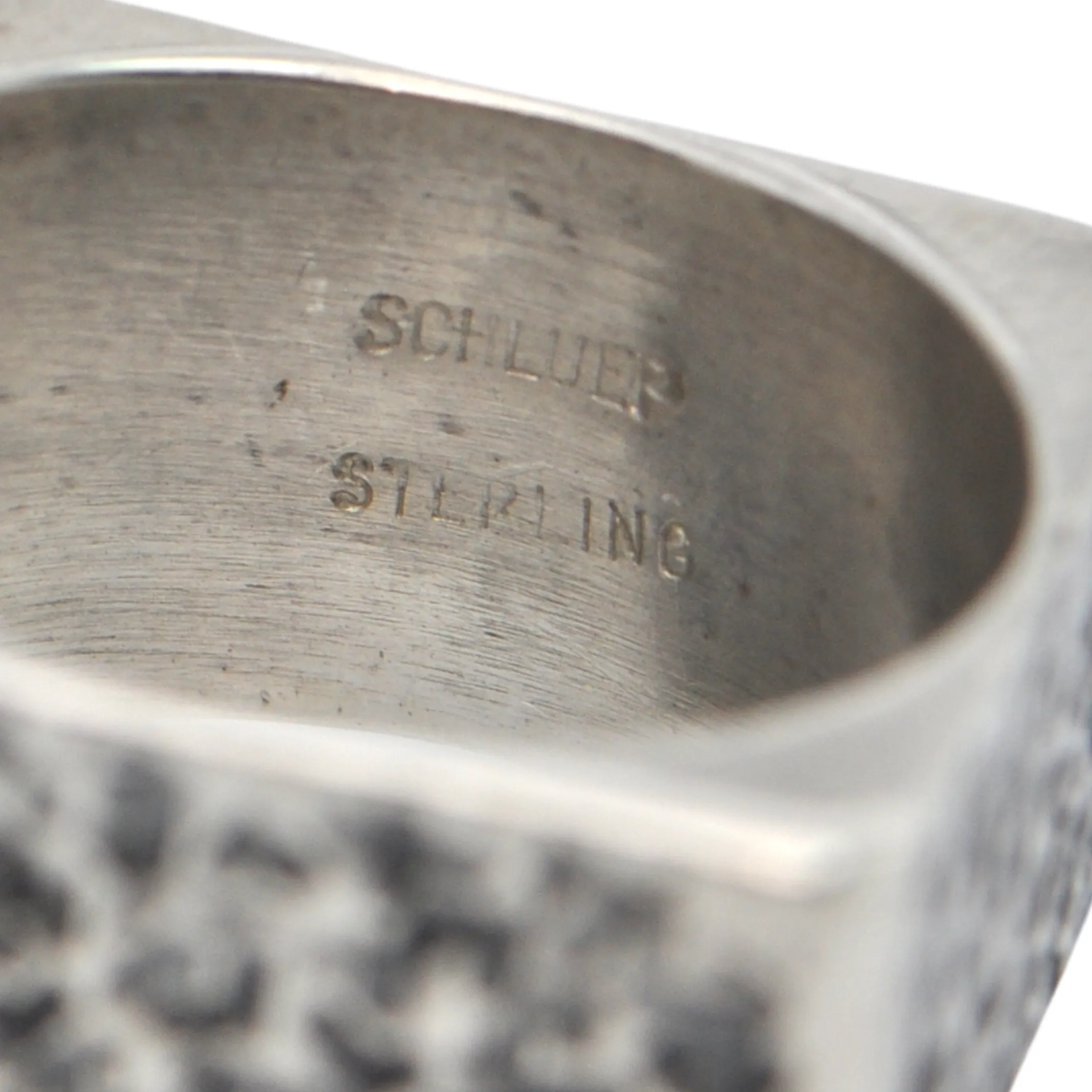 Estate Signed Walter Schluep Brutalist Style Sterling Silver Ring