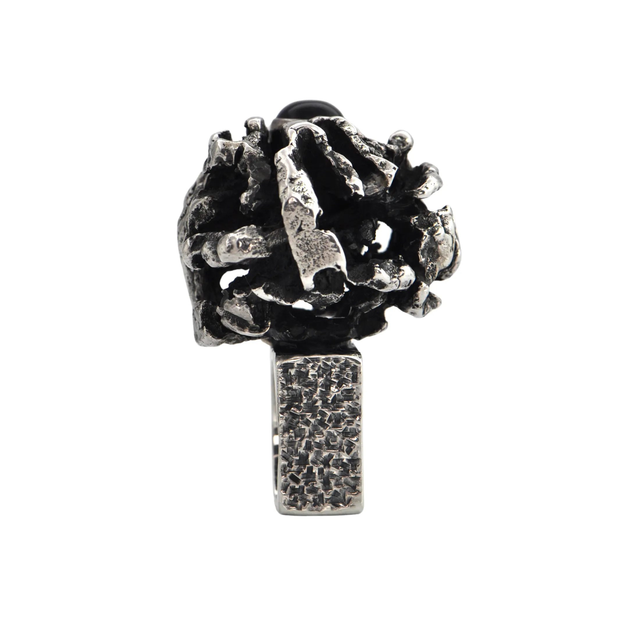 Estate Signed Walter Schluep Brutalist Style Sterling Silver Ring