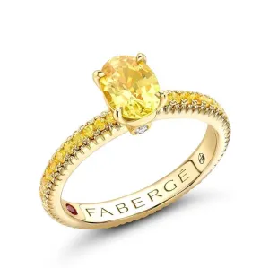 Faberge Colours of Love 18ct Yellow Gold Yellow Sapphire Fluted Ring