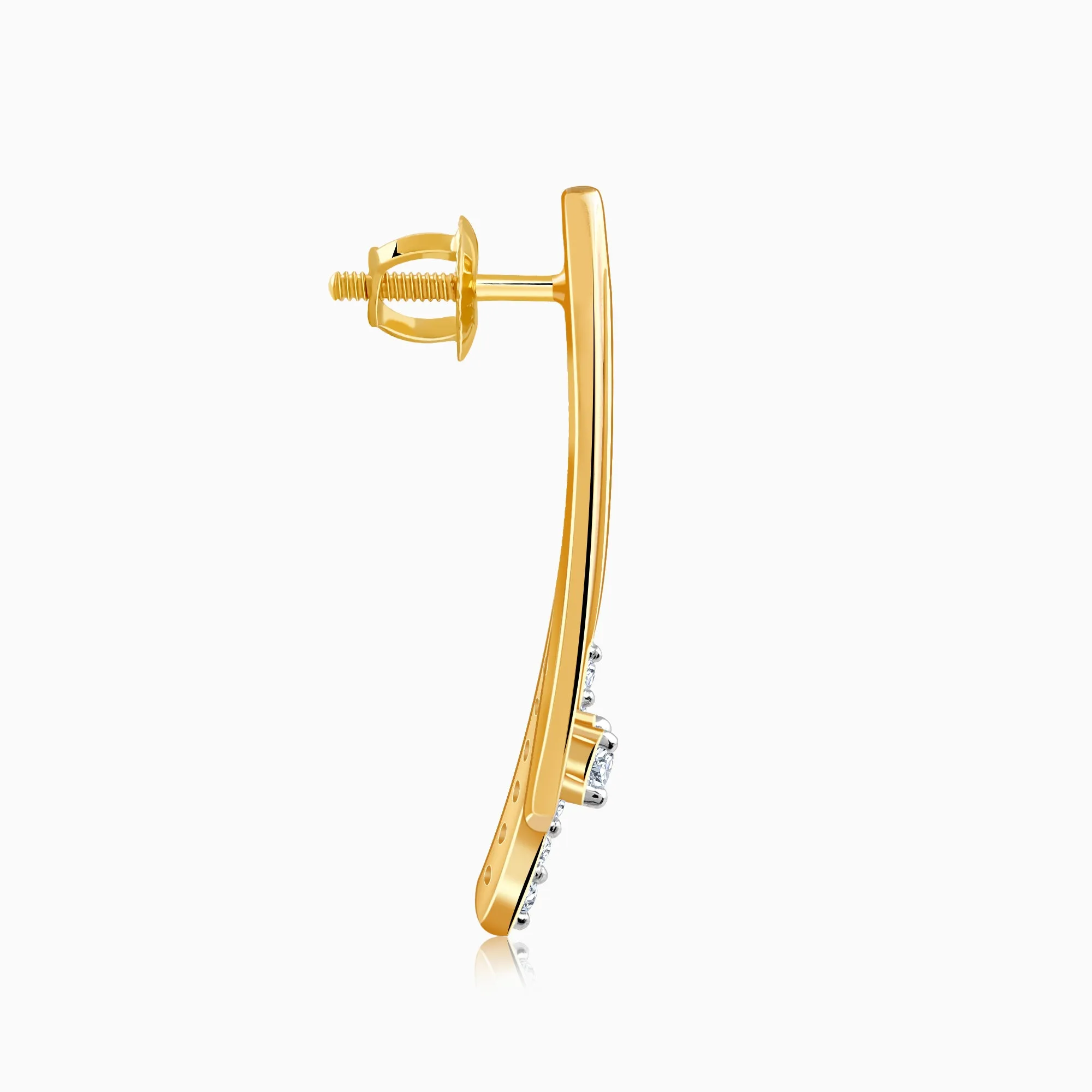 Gold Abstract Diamond Earrings