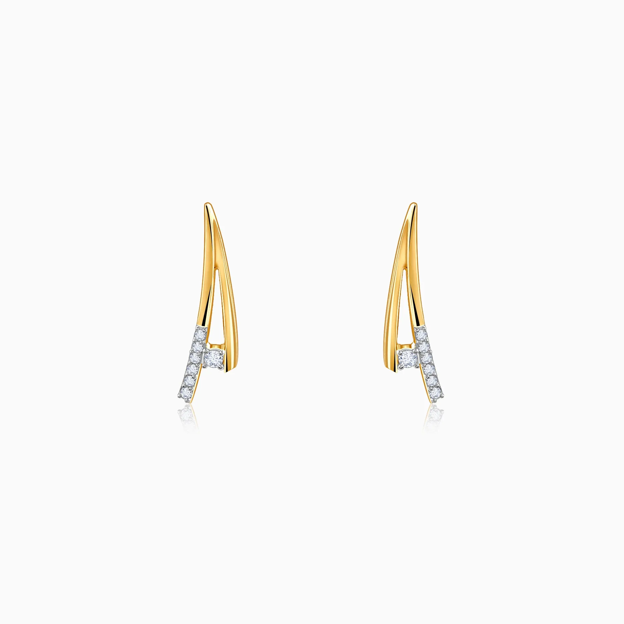 Gold Abstract Diamond Earrings