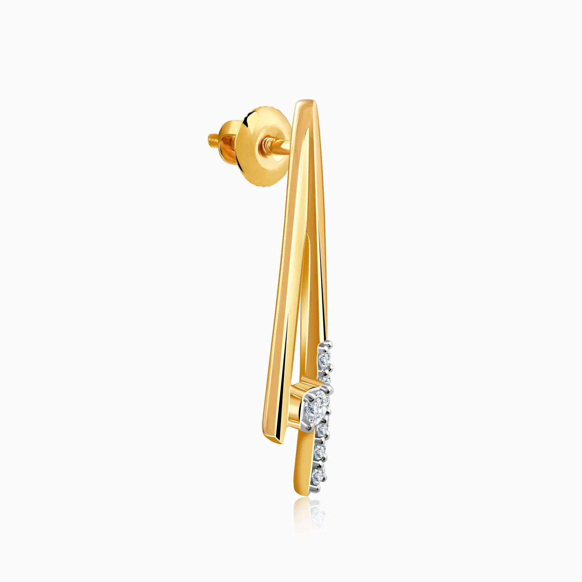 Gold Abstract Diamond Earrings