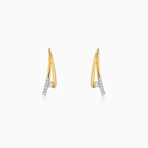 Gold Abstract Diamond Earrings