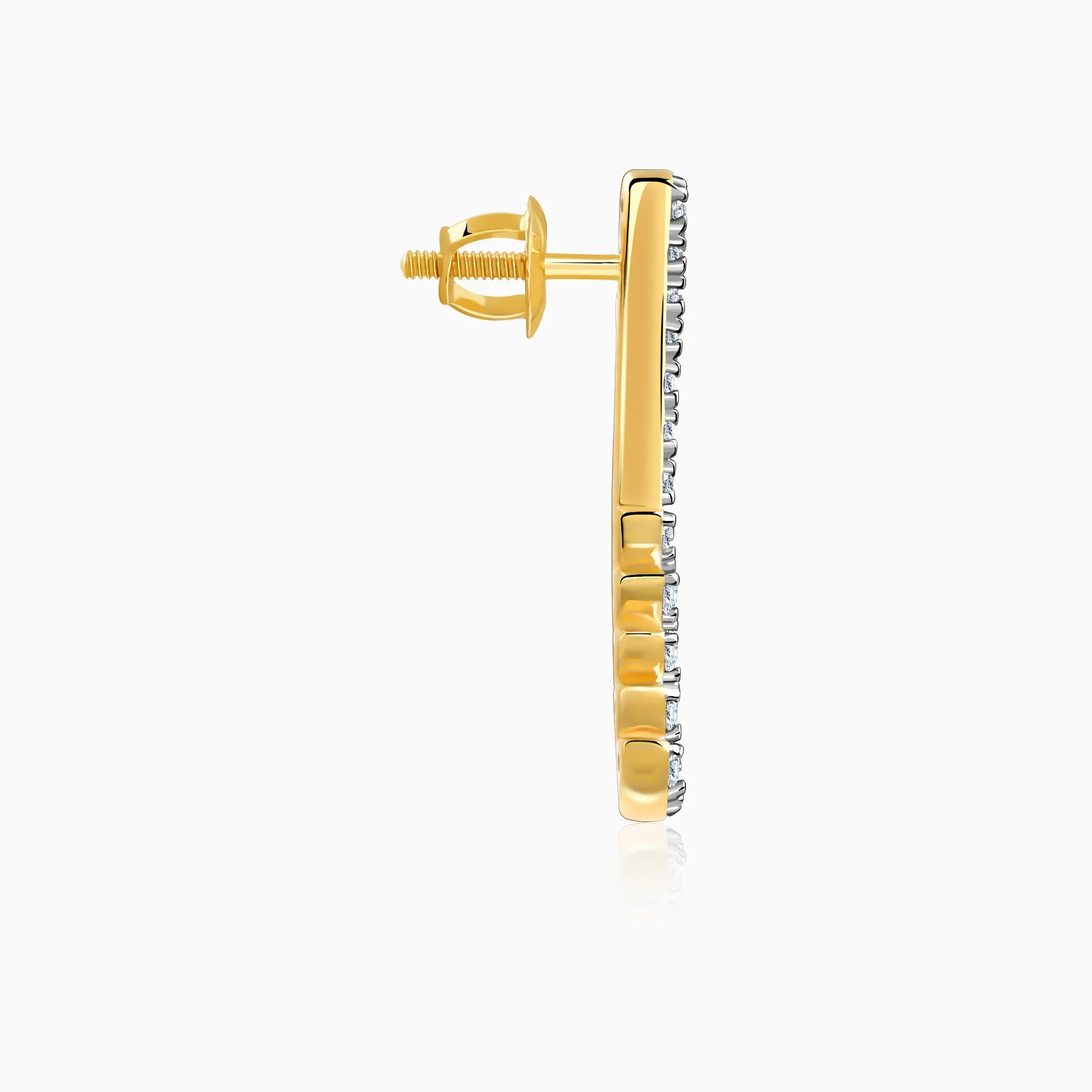 Gold Curve Diamond Earrings